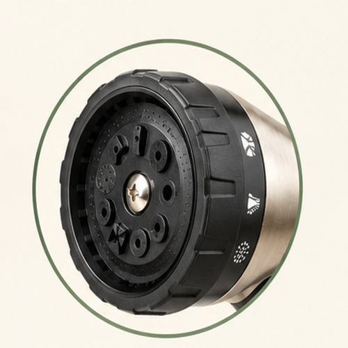 Adjustable garden hose nozzle spray pattern dial