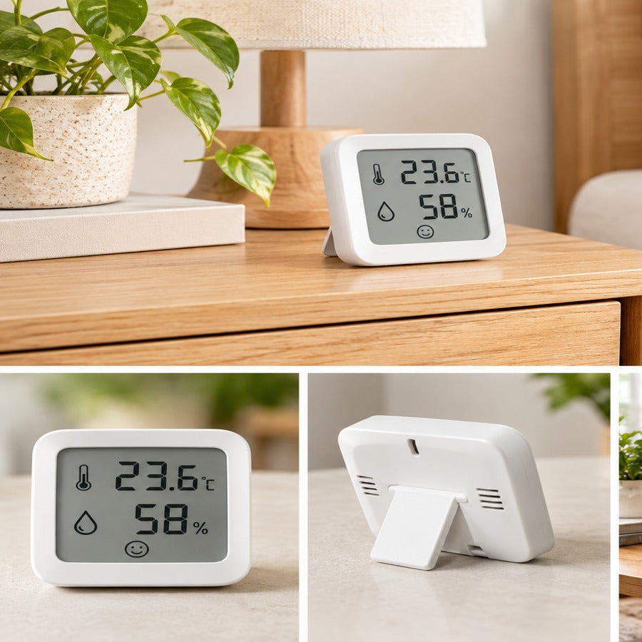 Compact digital temperature and humidity meter main view