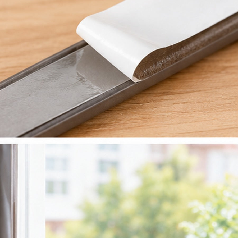 Door and window draught seal adhesive backing