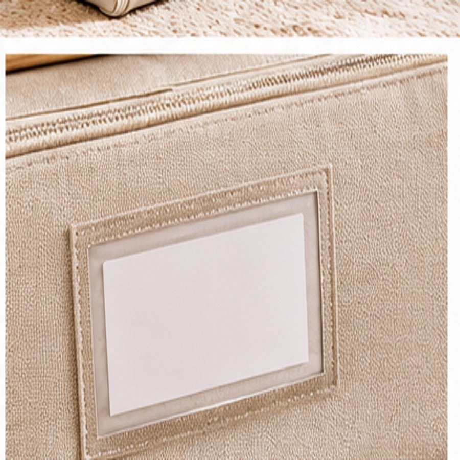 Foldable storage bags label window
