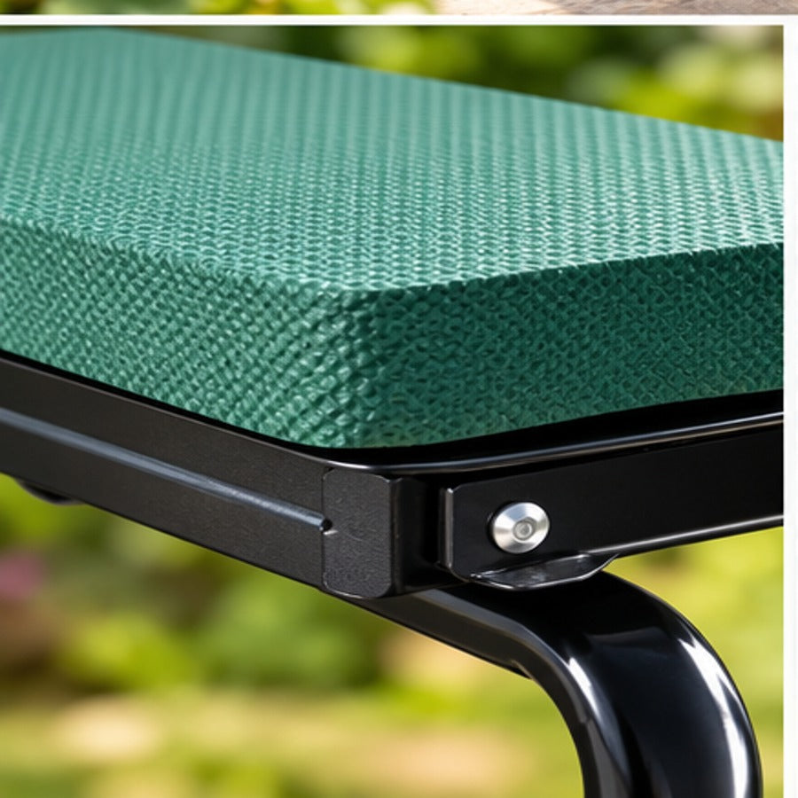 Folding garden kneeler seat padded surface