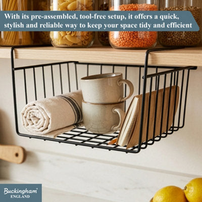 Under-Shelf Hanging Basket — storage view